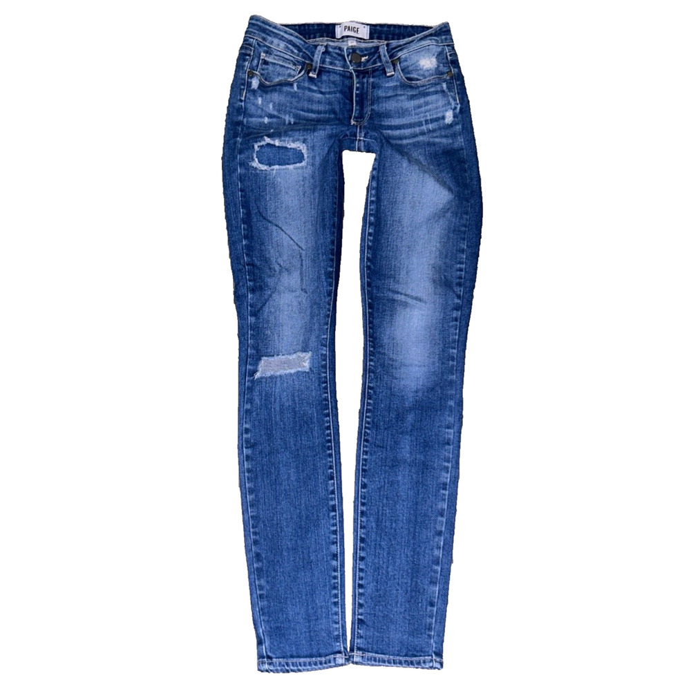 Paige Verdugo Ultra Skinny Leg Distressed & Patched Edition Jeans Size 25